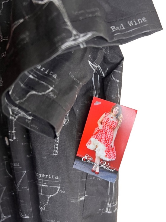 Cherry Velvet Cocktail Hour Charlie Shirt Rockabilly Retro Men's Button Up Shirt - Picture 4 of 9